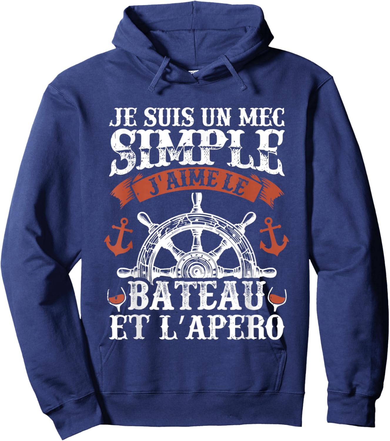 Humour Boat Captain Sailor Boats Boat , Black, S Hoodie - Hoodie | Navy