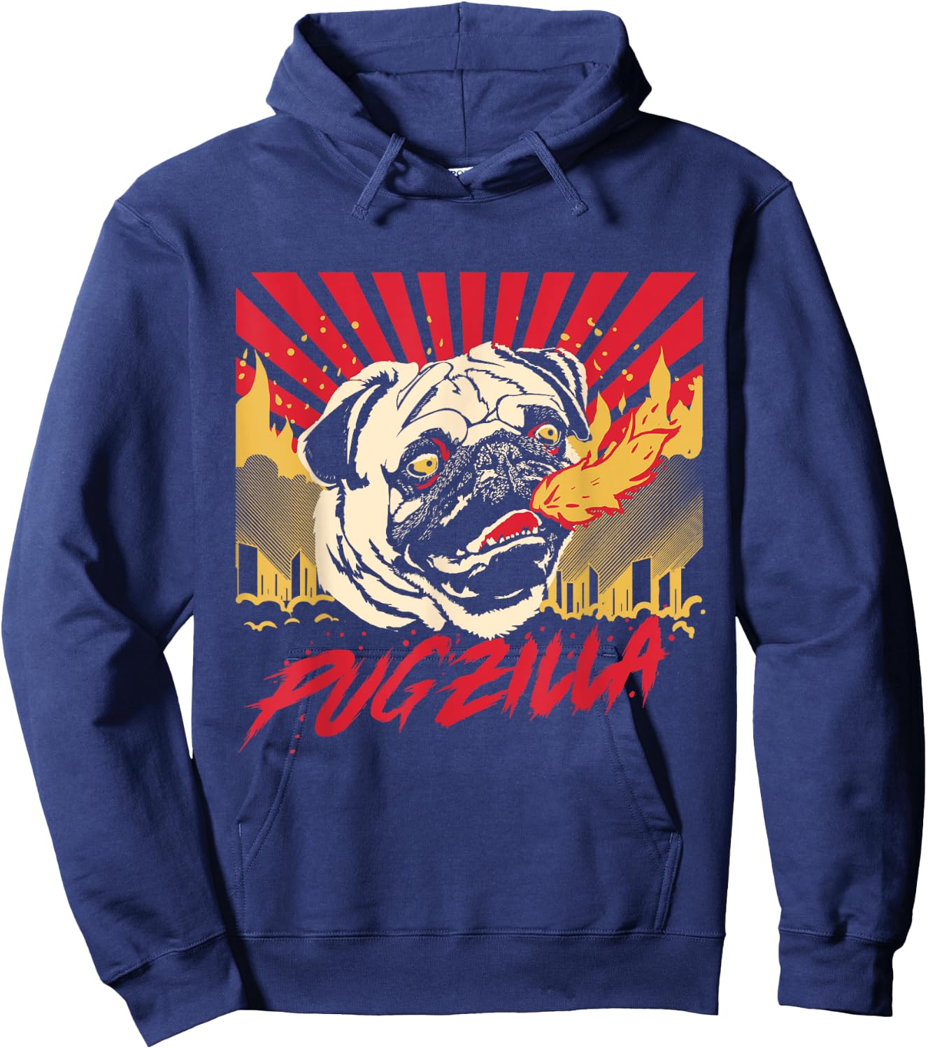 Pugzilla Pug Dog Pug Creature Sweet Pug Pug dog Men Women Girls Kids Hoodie - Hoodie | Navy