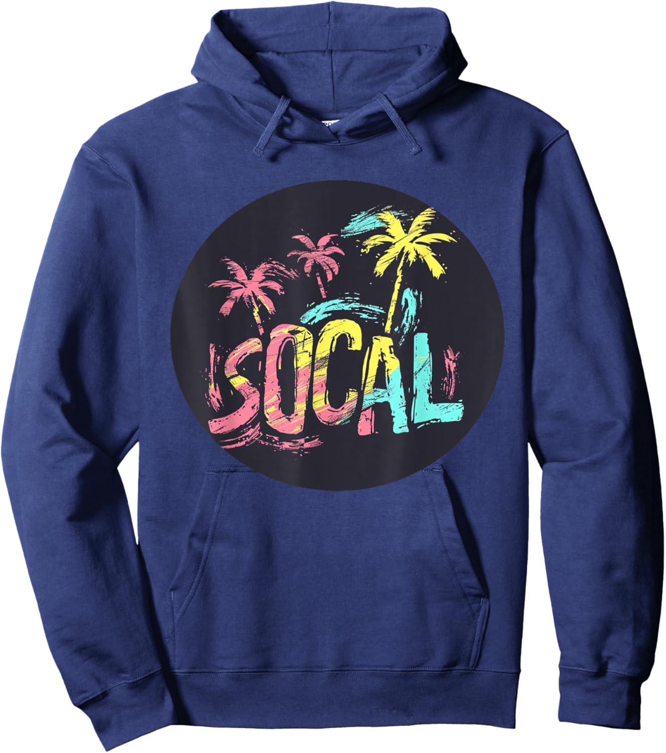 Cool Multicolor SoCal Southern California Costume Hoodie - Hoodie | Navy