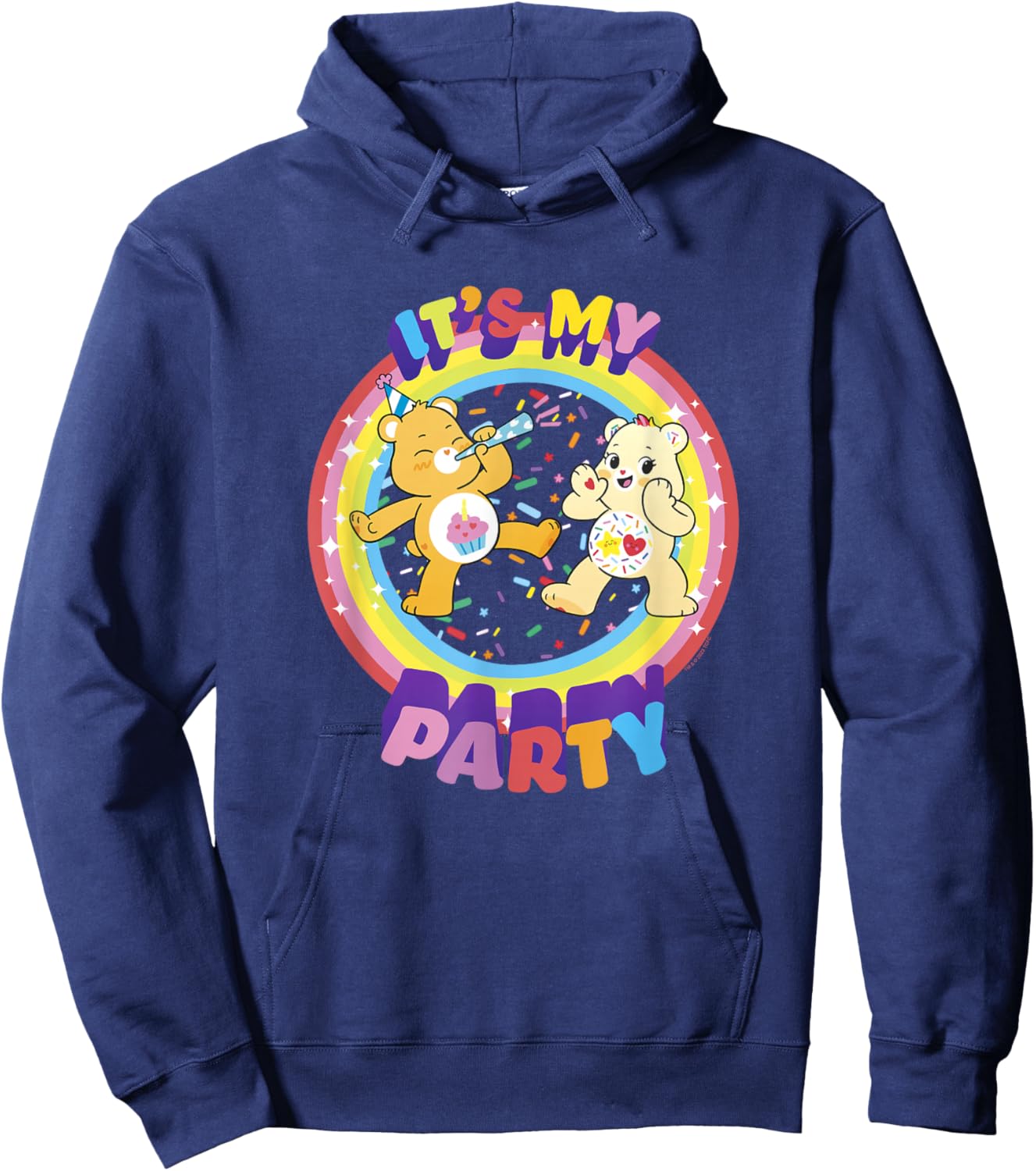 Care Bears Birthday It's My Party Retro Birthday Bear Logo Hoodie - Hoodie | Navy