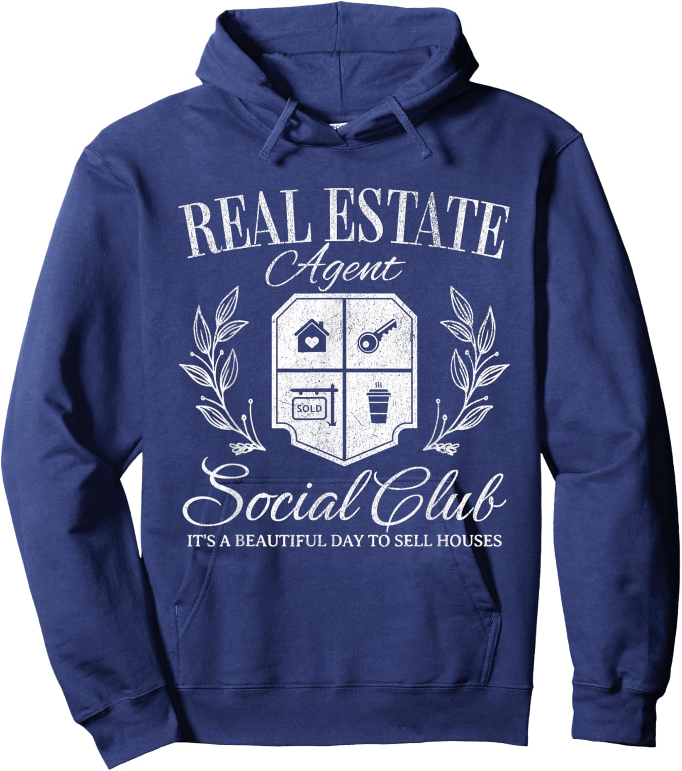 Real Estate Agent Social Club Agent Selling Houses Sold Gift Hoodie - Hoodie | Navy