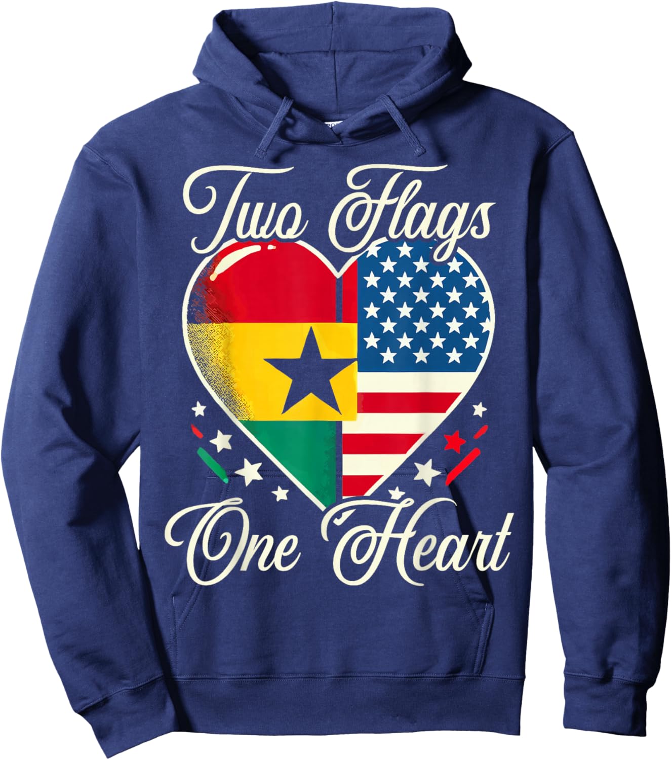 Half Ghanaian Half American USA Flag Ghana America Hoodie - Hoodie | Navy