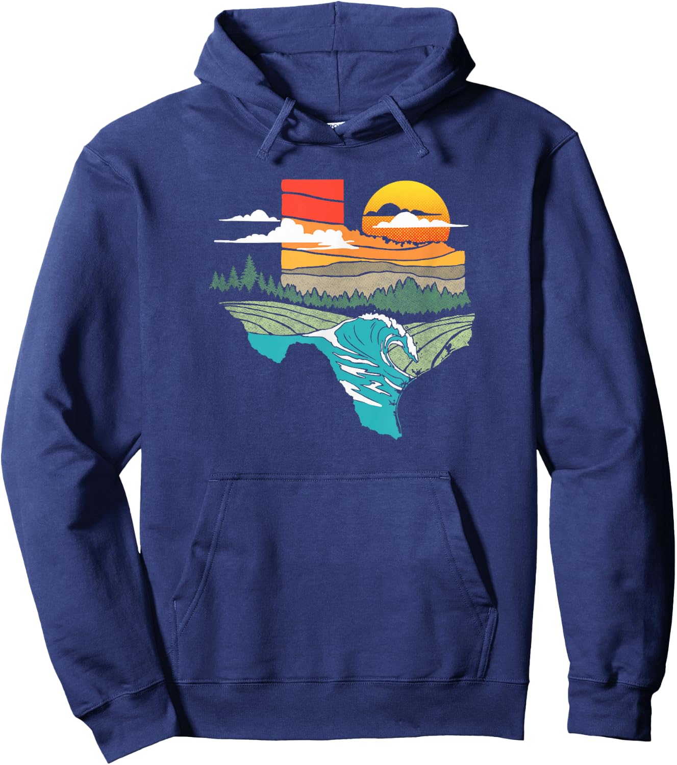 Texas Great Outdoors Nature Art Graphic Hoodie - Hoodie | Navy