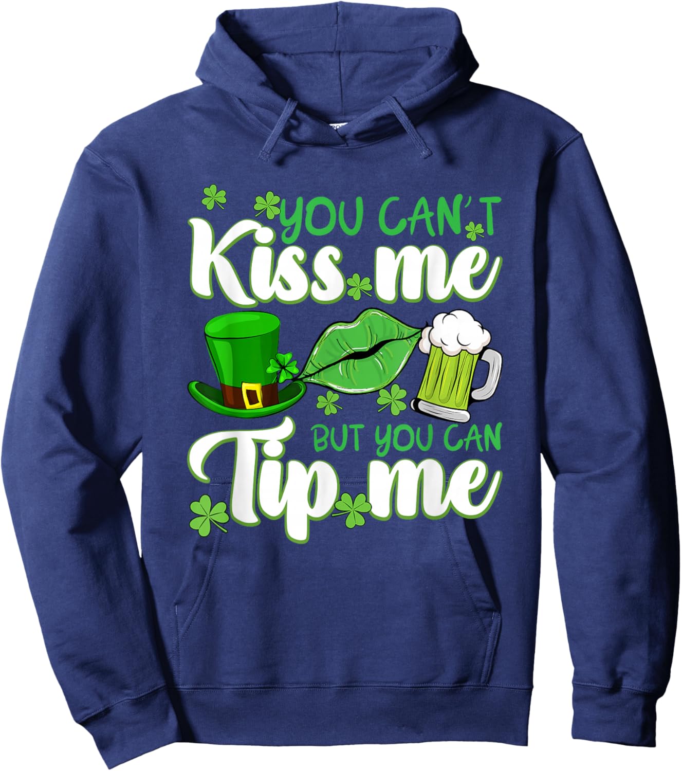 St Patrick's Day Irish Shamrock Clover Waitress Waiter Hoodie - Hoodie | Navy