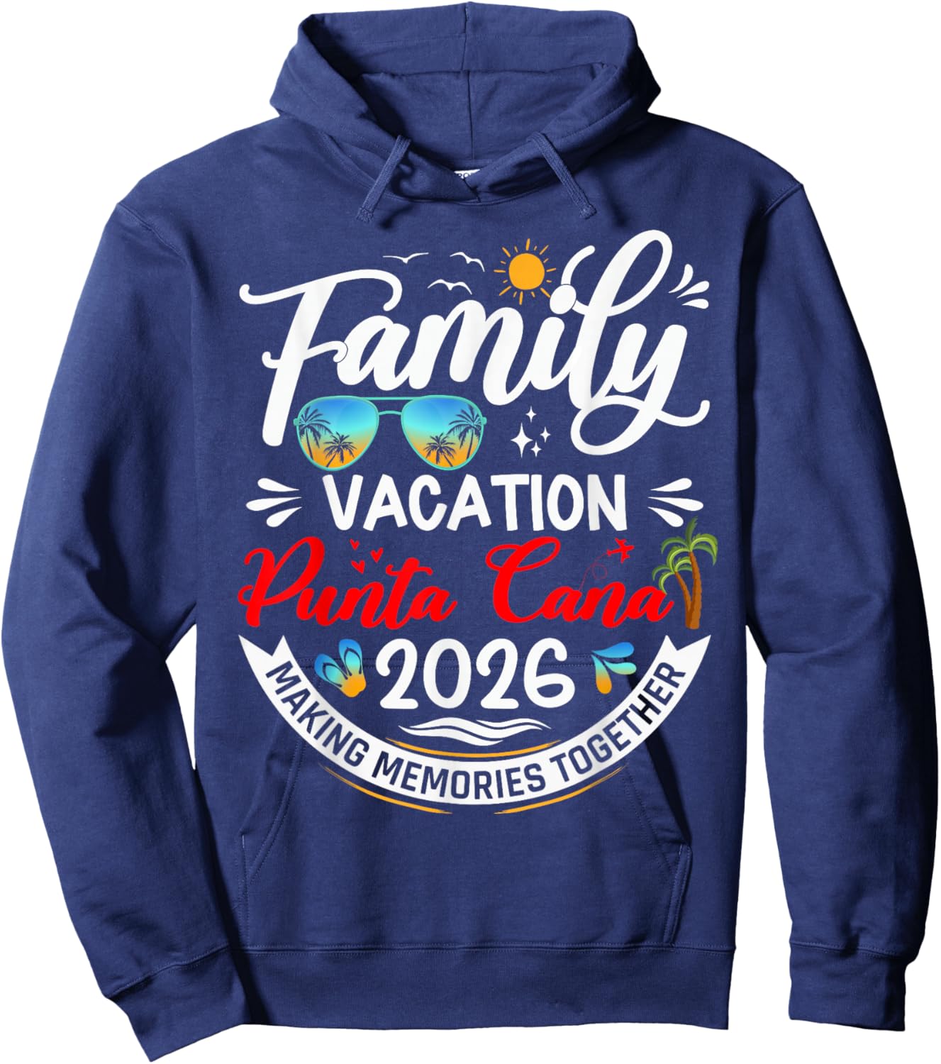 Family Vacation Punta Cana 2026 Matching Vacation 2026 Hoodie - Hoodie | Navy