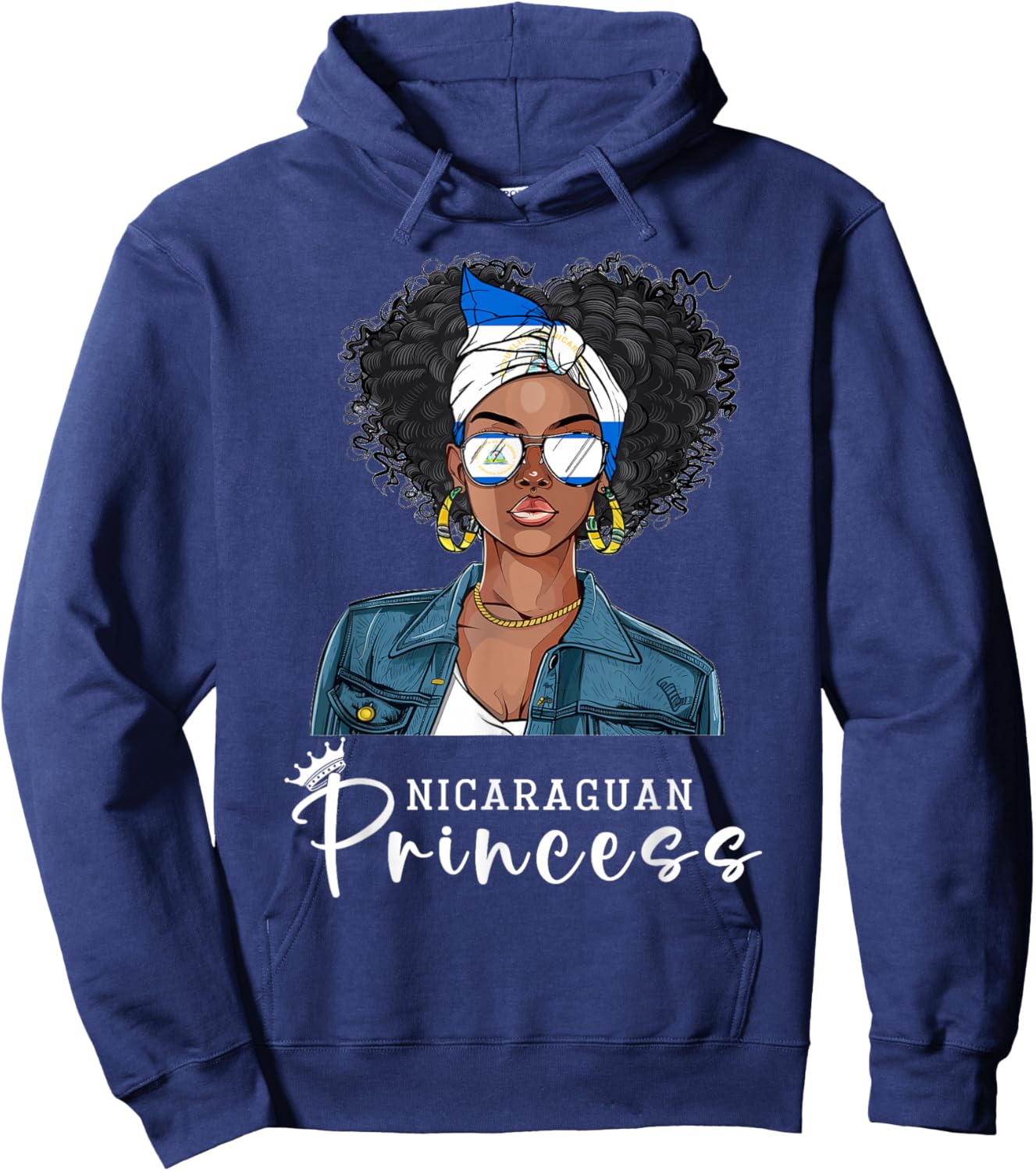 Nicaraguan Flag Souvenirs Woman Princess Girl Nicaragua Hoodie - Hoodie | Navy