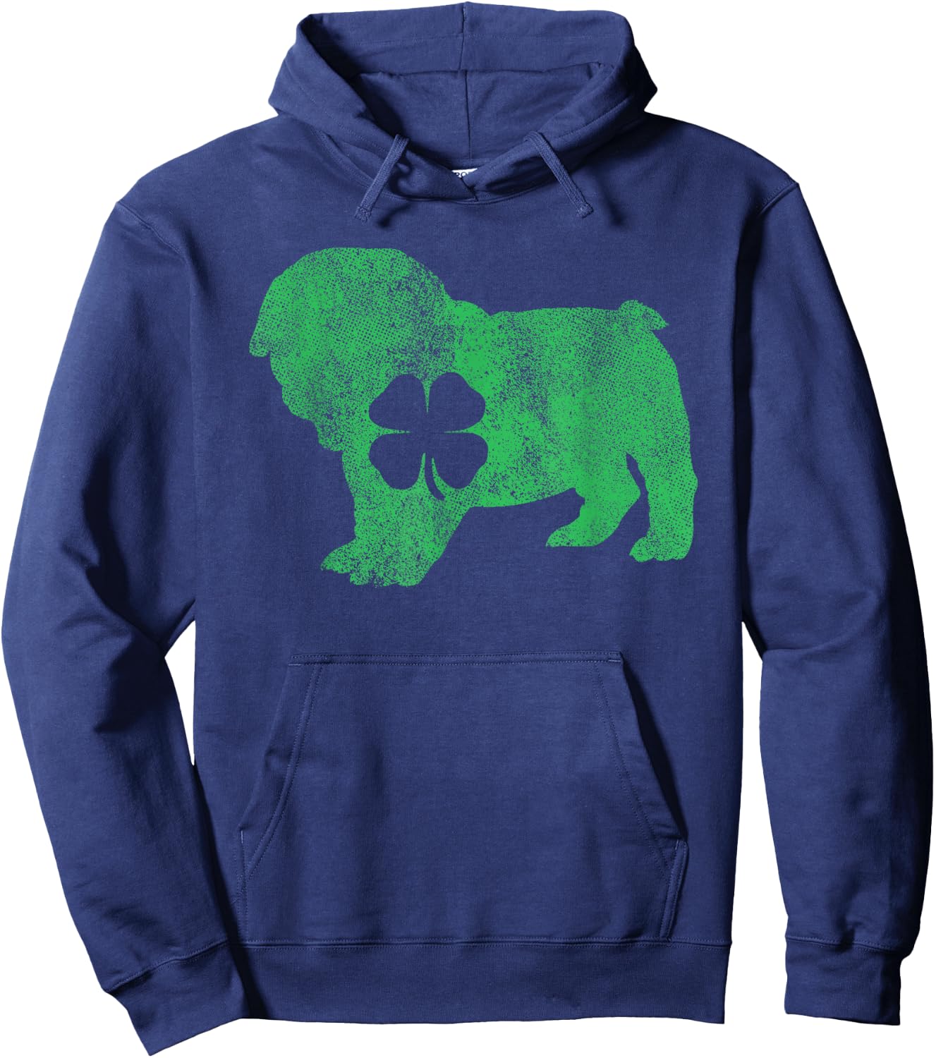 St. Patrick's Day Dog Bulldog Shamrock Men Women Gift Hoodie - Hoodie | Navy