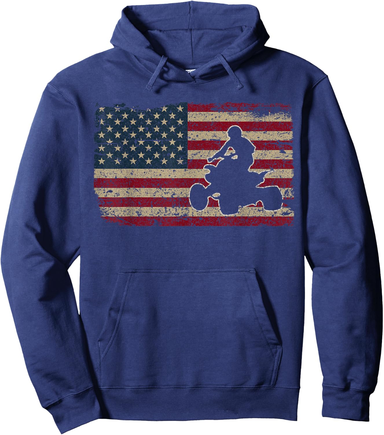 Quad Biker America Flag Gift I ATV Four Wheeler Quad Bike Small Hoodie - Hoodie | Navy