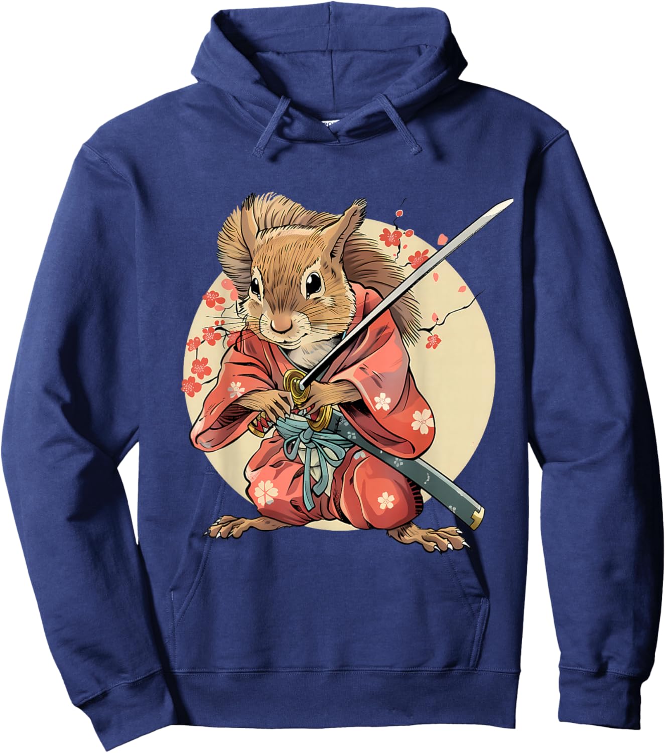 Japanese Warrior Samurai Squirrel Japanese Ninja Squirrel Hoodie - Hoodie | Navy
