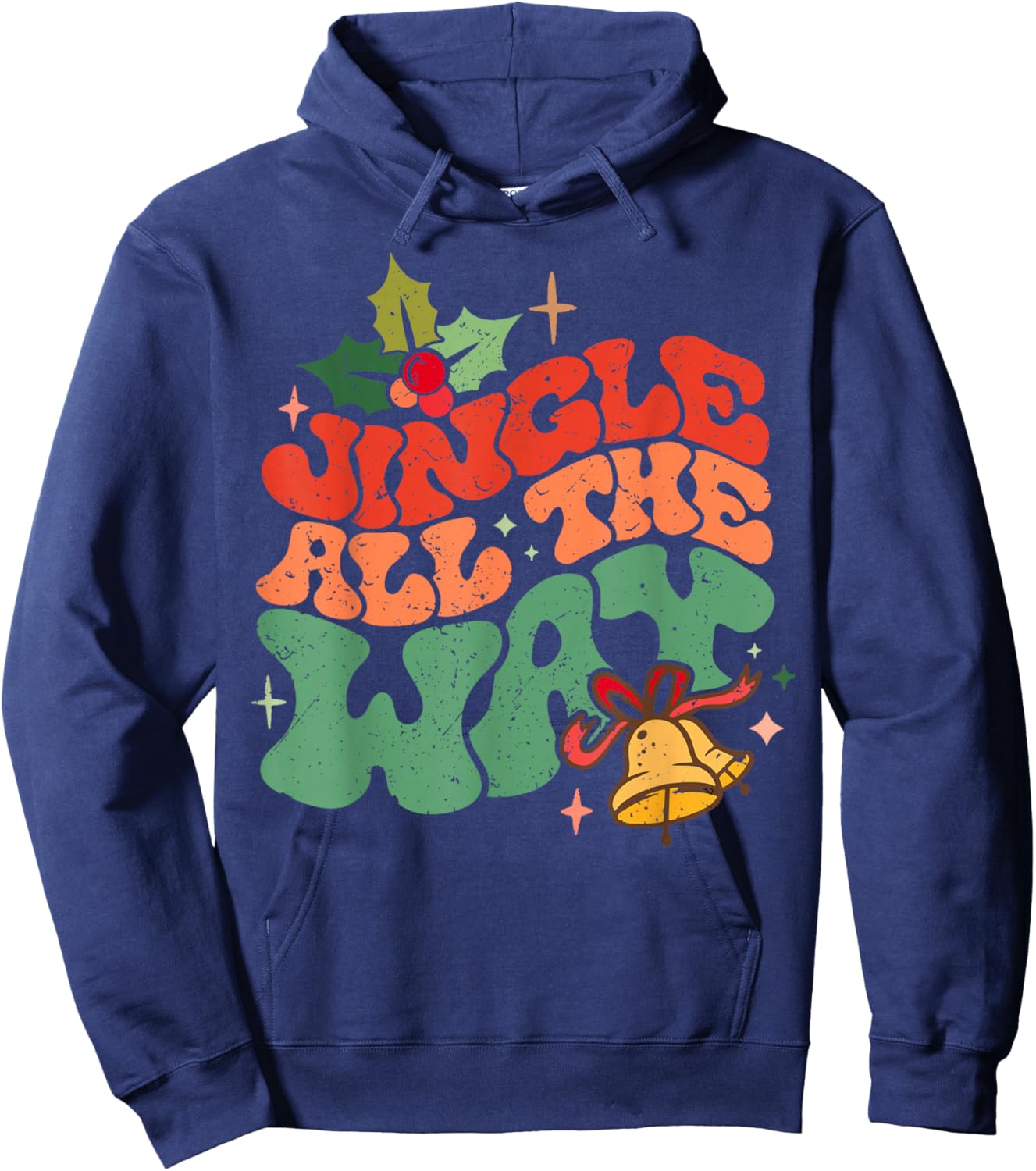 Jingle All The Way Groovy Hoodie - Hoodie | Navy