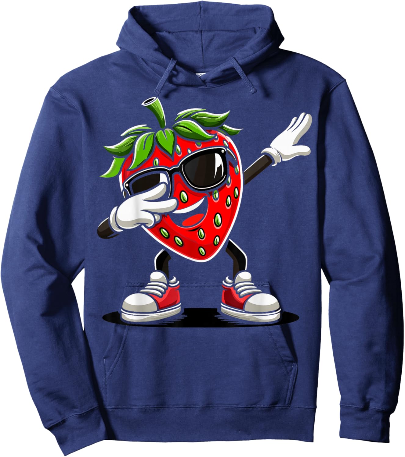 Funny Dabbing Strawberry Summer Fruit Lover Hoodie - Hoodie | Navy