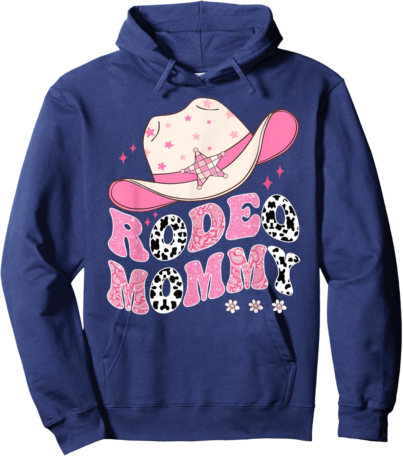 Rodeo Mommy Pink CowGirl 1St Birthday Family Matching Hoodie - Hoodie | Navy