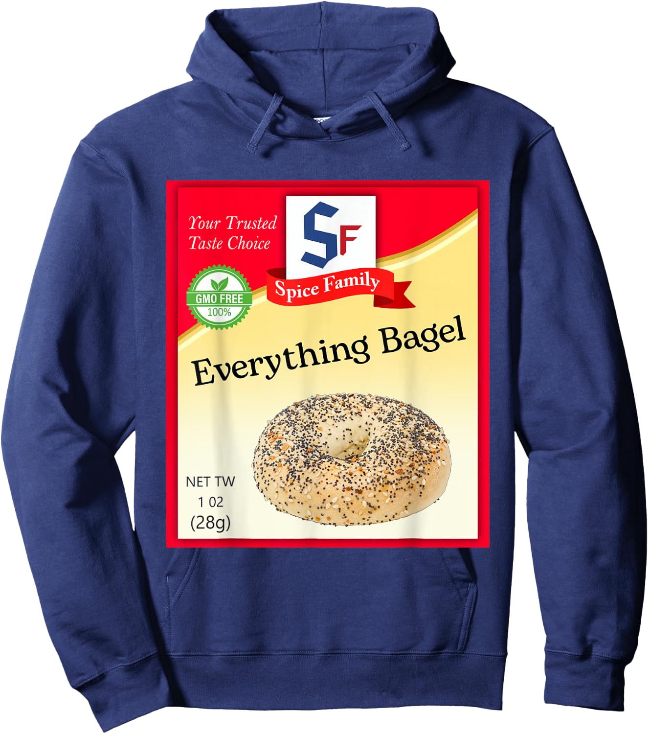 Everything Bagel Condiment Costume Holiday Spice Costumes Hoodie - Hoodie | Navy