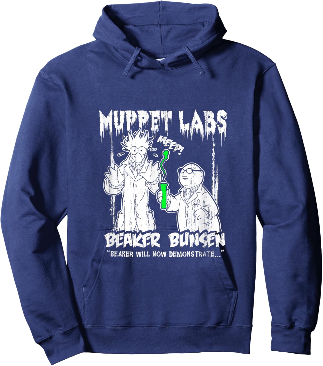 Disney The Muppets Beaker & Bunsen Vintage Muppet Labs Hoodie - Hoodie | Navy