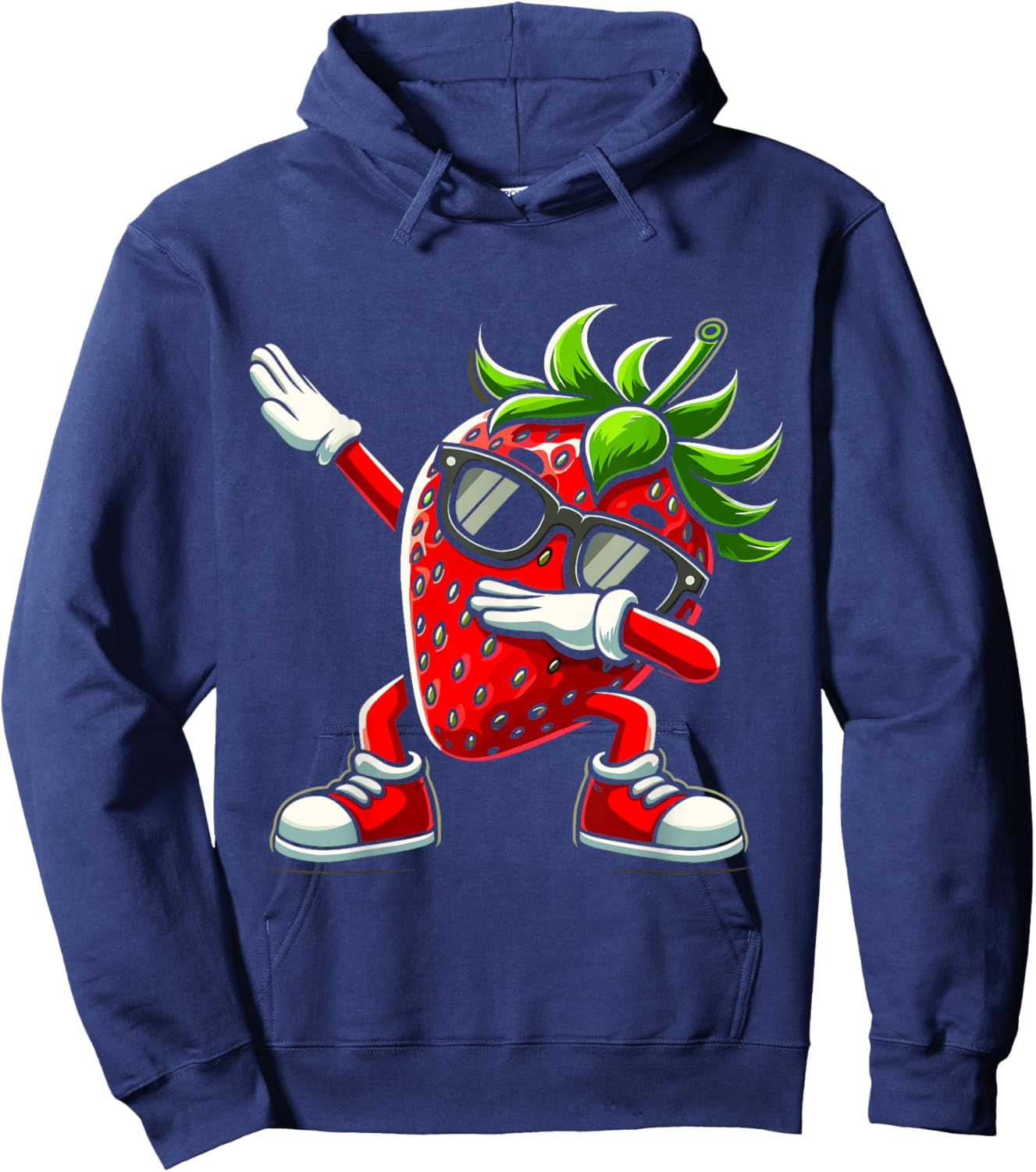 Funny Dabbing Strawberry Summer Fruit Lover Men Women Kids Hoodie - Hoodie | Navy