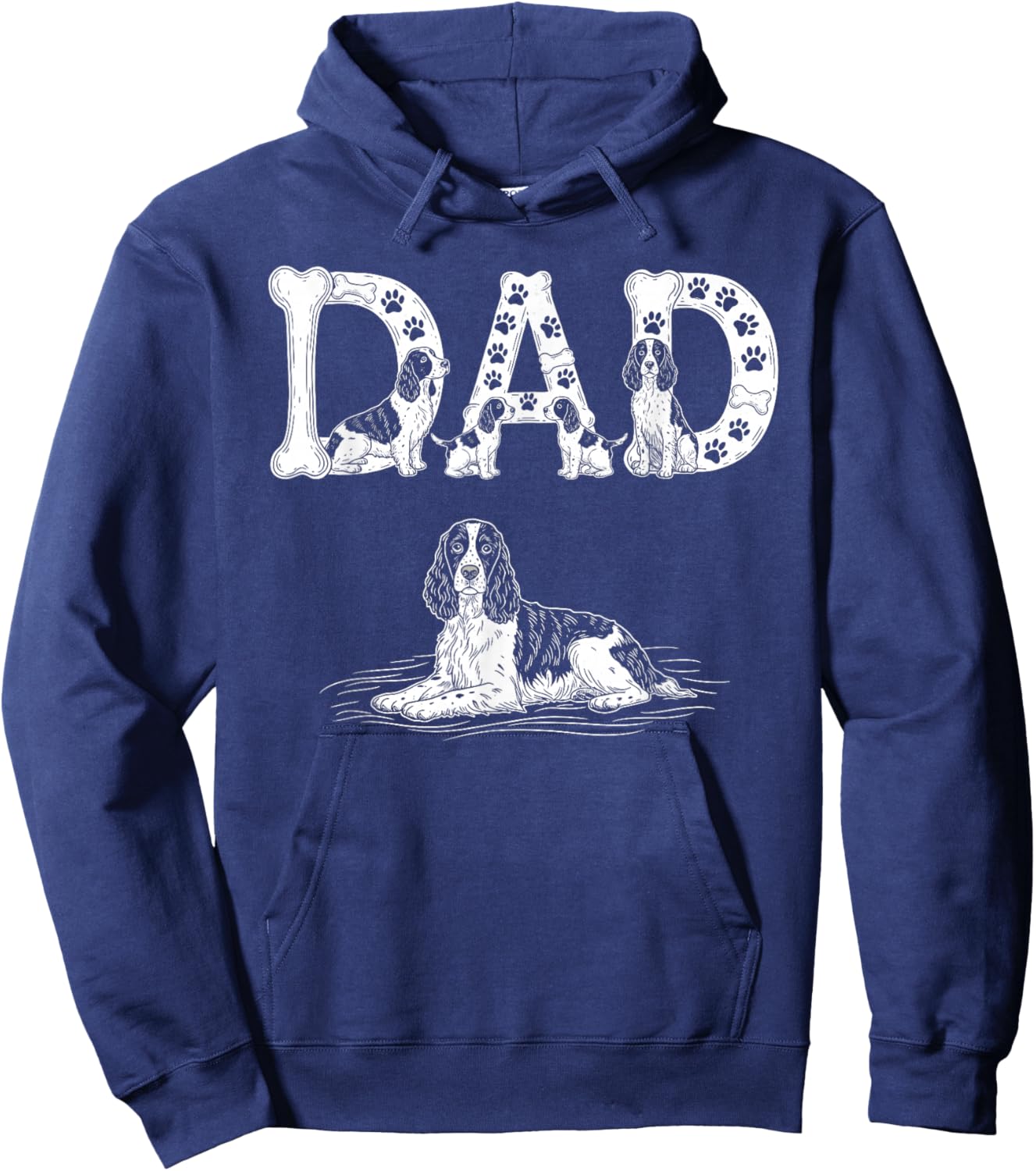 English Springer Spaniel Dad Father Father's Day Hoodie - Hoodie | Navy