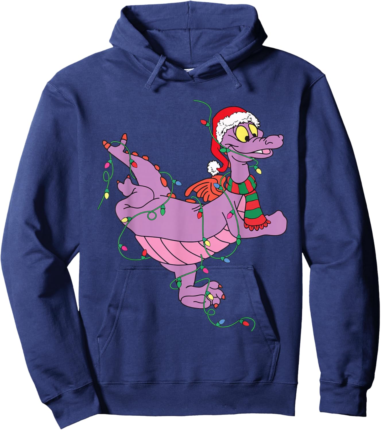 Cute Dragon Figment Lights Christmas Santa Animal Women Men Hoodie - Hoodie | Navy