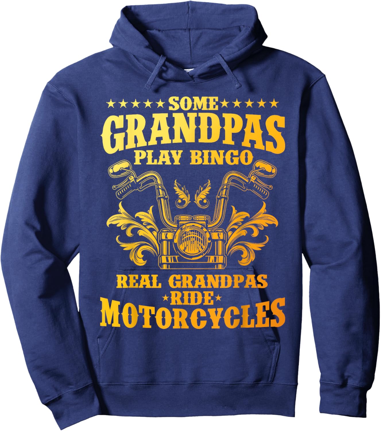 Cool Grandpa Motorcycle Design Biker Motorbike Lover Hoodie - Hoodie | Navy
