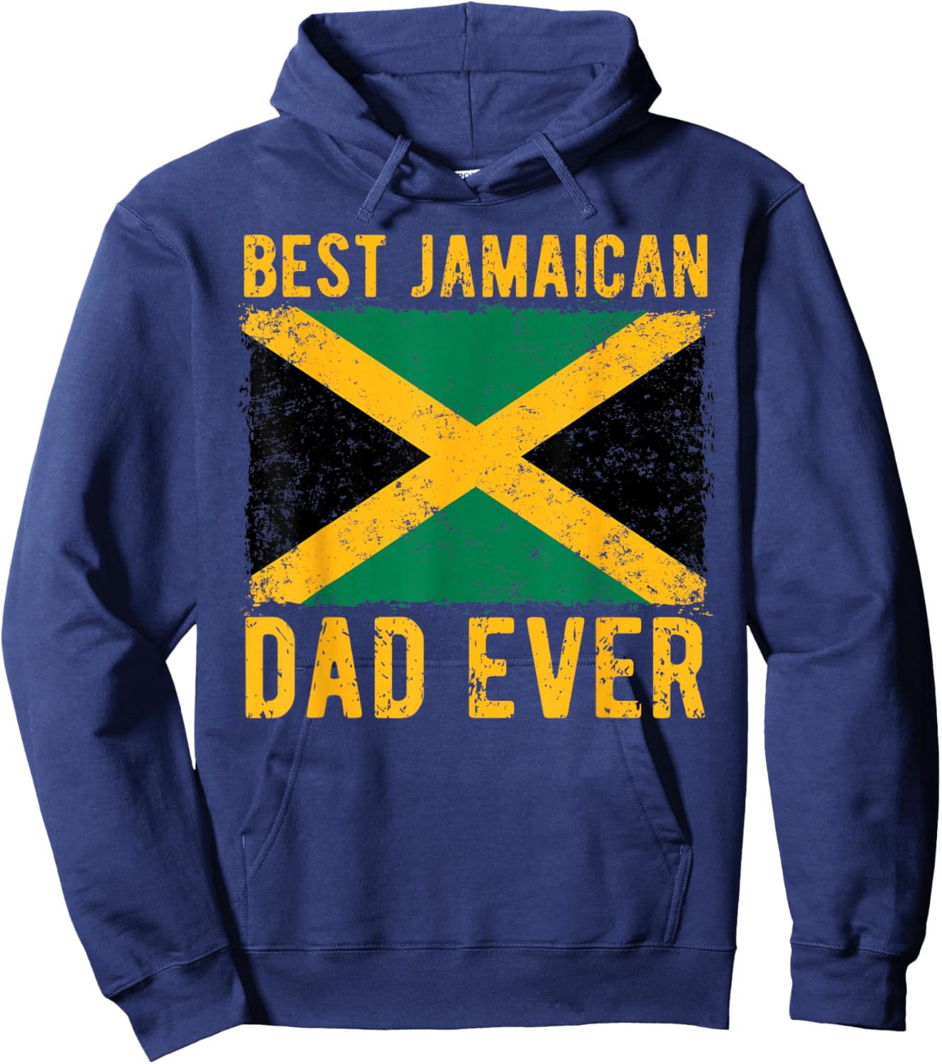 Best Jamaican Dad Ever Jamaica Flag Fathers Day Jamaican Dad Hoodie - Hoodie | Navy