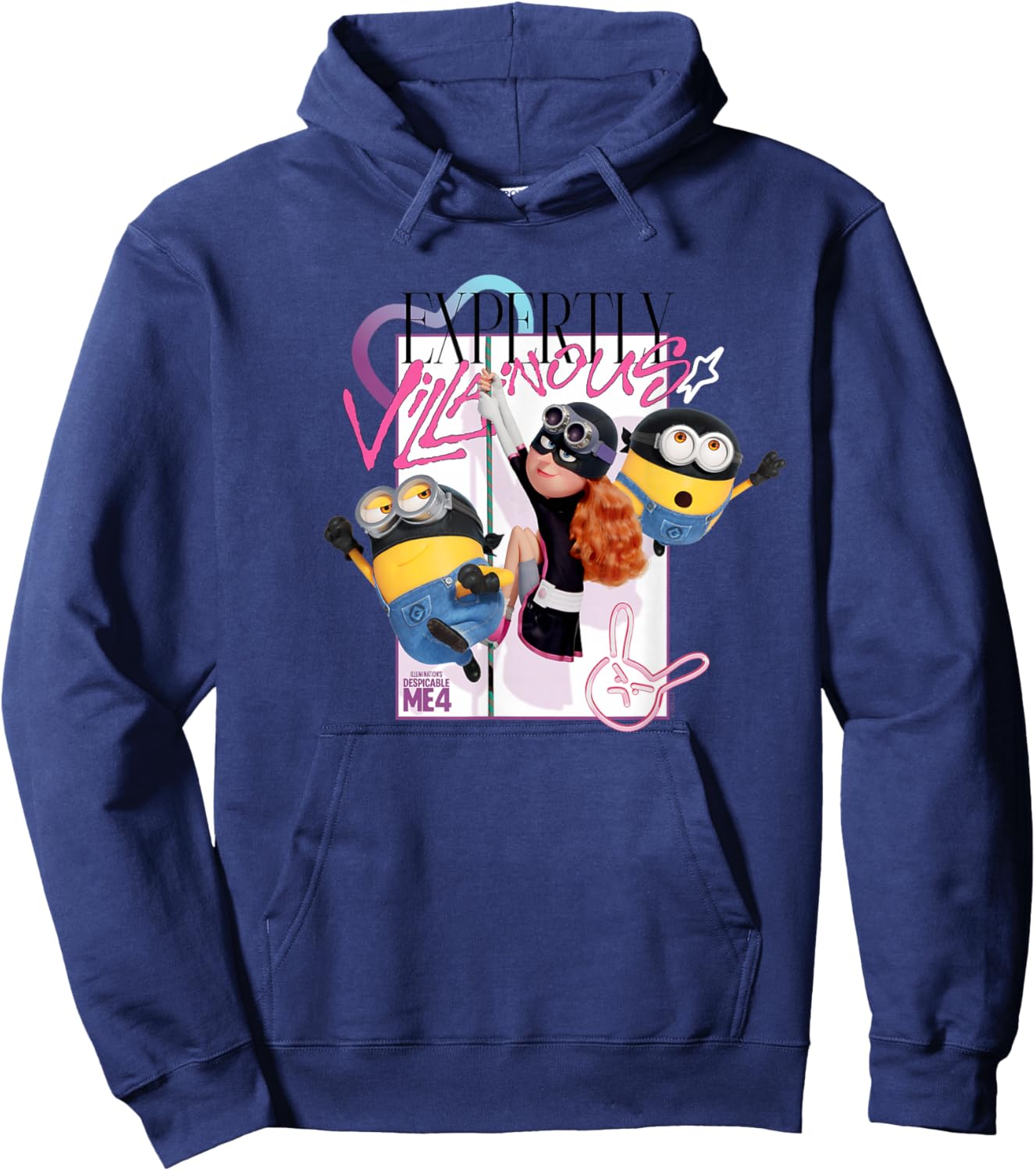 Minions Despicable Me 4 Poppy Expertly Villainous Hoodie - Hoodie | Navy