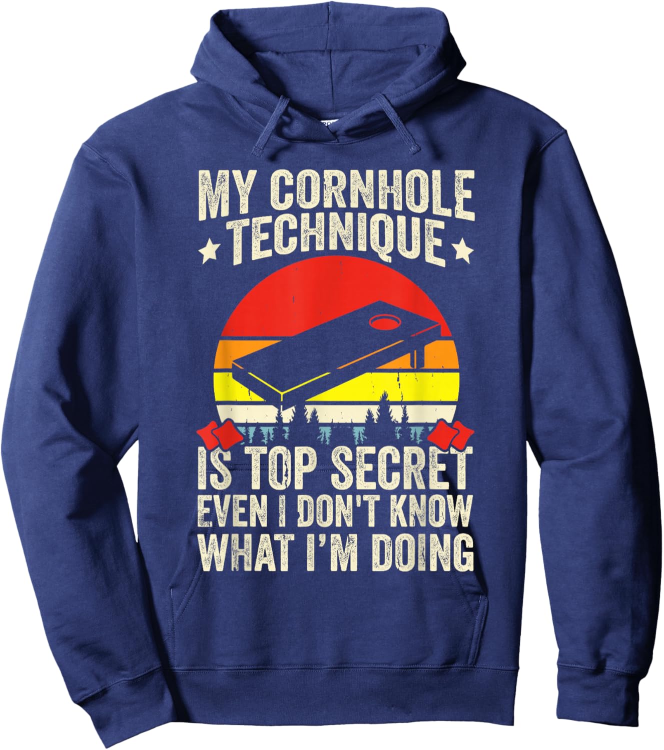 Funny Toss Game Cornhole Hoodie - Hoodie | Navy