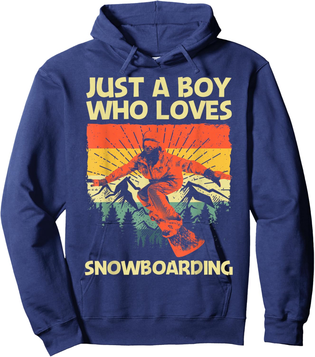 Cool Snowboarding Design For Boys Kids Snowboard Snowboarder Hoodie - Hoodie | Navy