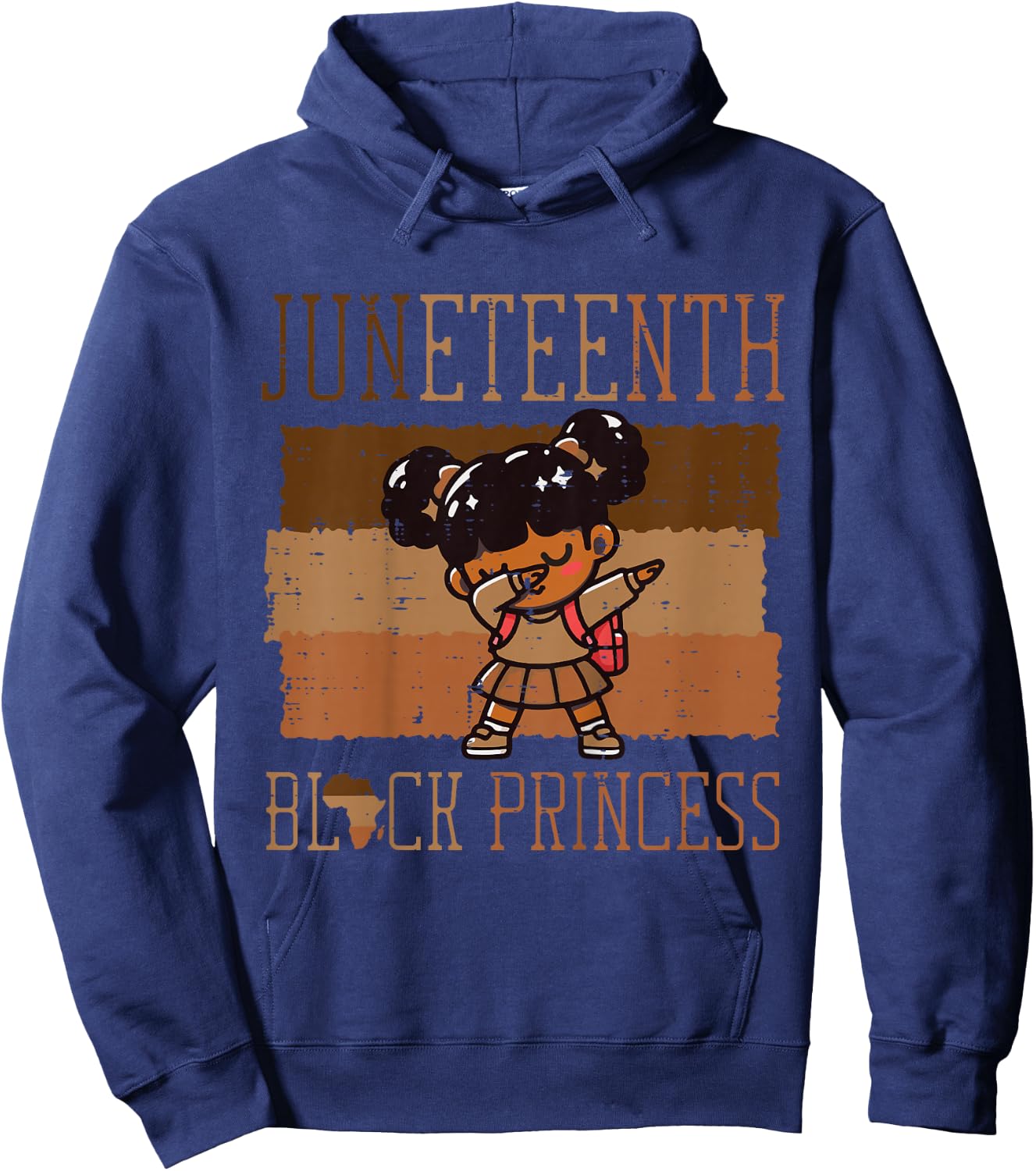 Kids Juneteenth Black Princess Black African June 19th Girls Kids Hoodie - Hoodie | Navy