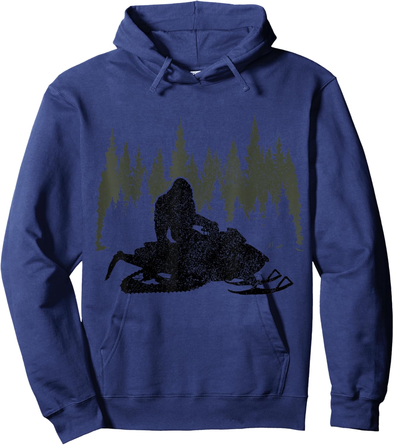 Snowmobile Bigfoot Snowmobile Sledge Funny Vintage Hoodie - Hoodie | Navy