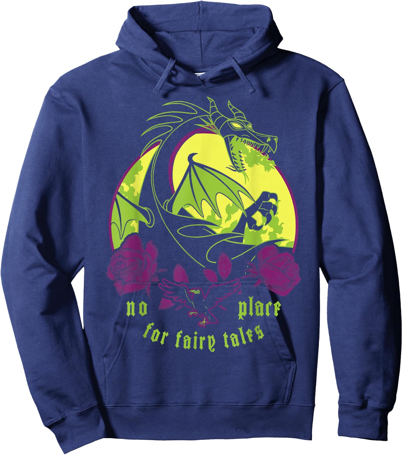Disney Villains Maleficent Dragon No Place For Fairy Tales Hoodie - Hoodie | Navy