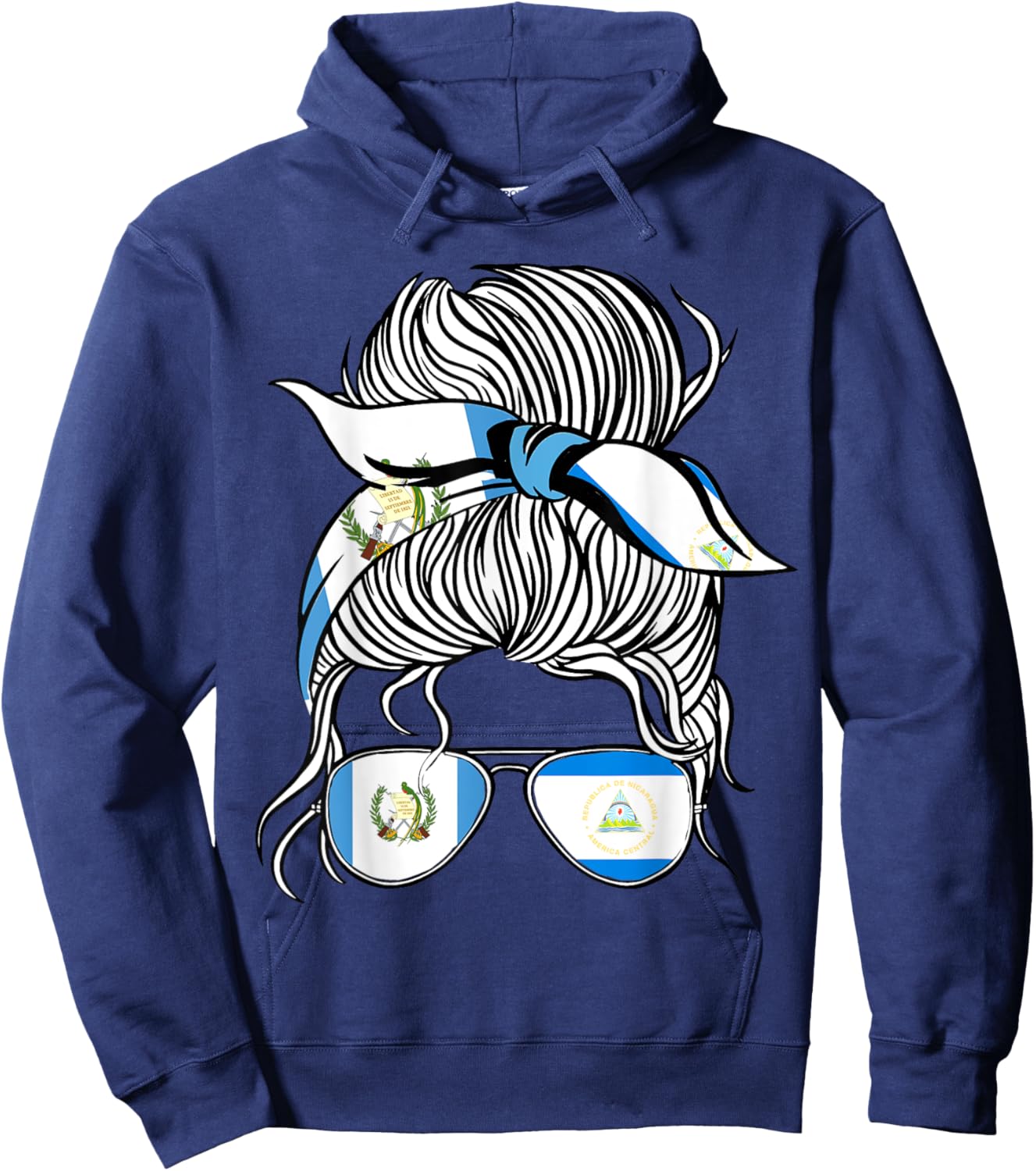 Guatemala Flag Nicaragua Grown Women Girl Country Hoodie - Hoodie | Navy