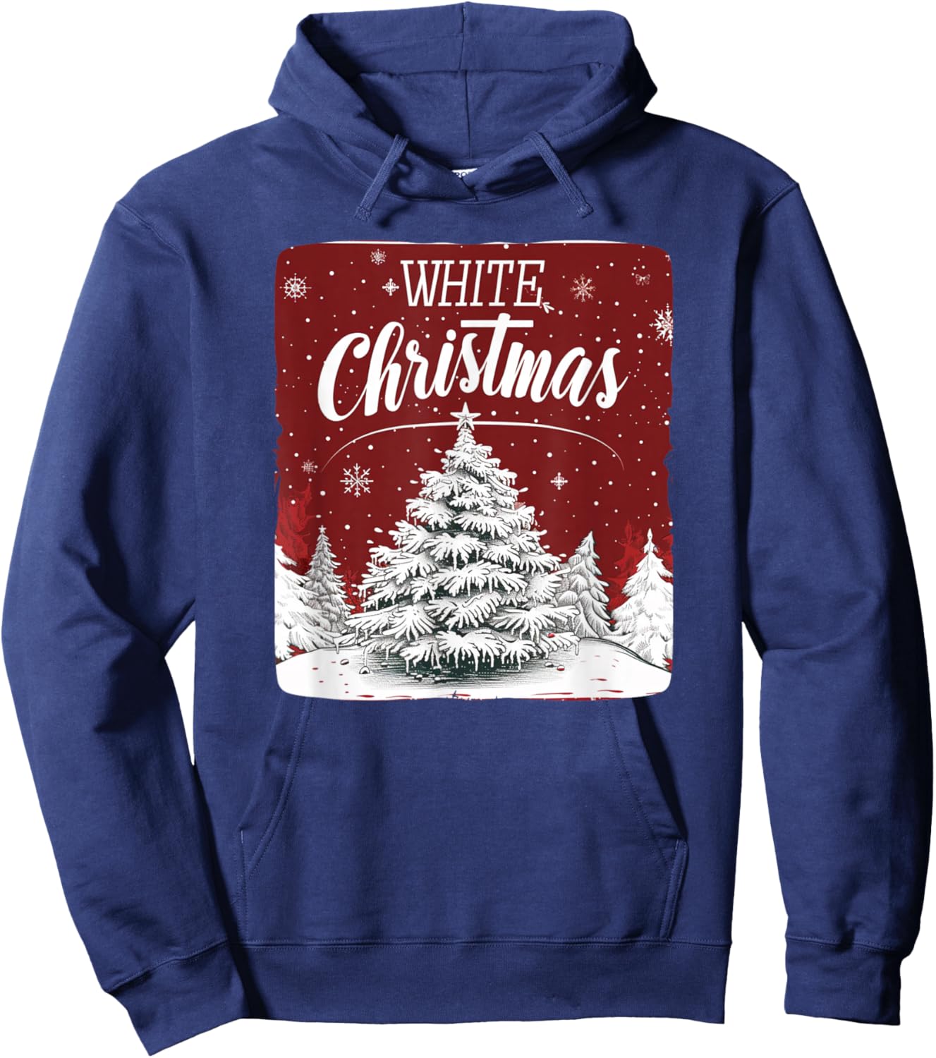 White Christmas with pretty nice Xmas Tree Outfit Hoodie - Hoodie | Navy