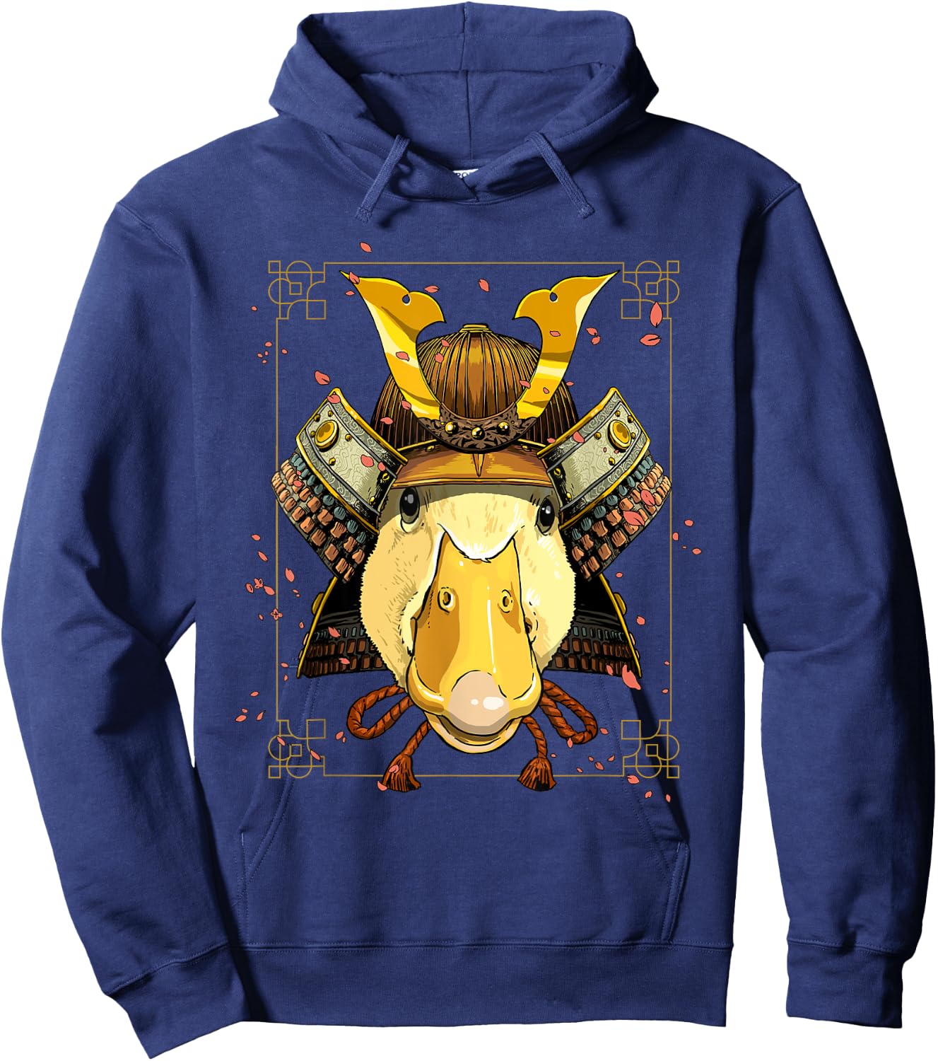 Japanese Samurai Duck Bird Animal Face Waterfowl Duck Lover Hoodie - Hoodie | Navy