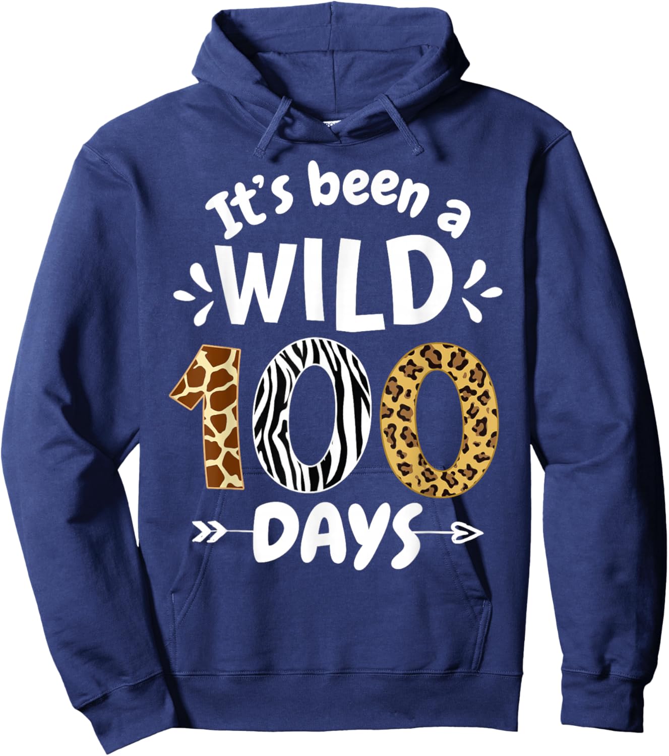 It's Been A Wild 100 Days Happy 100th Day Of School Leopard Hoodie - Hoodie | Navy