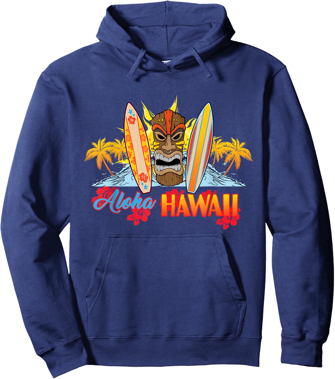 AlOHA Hawaii from the island. Feel the Tiki Spirit Hoodie - Hoodie | Navy