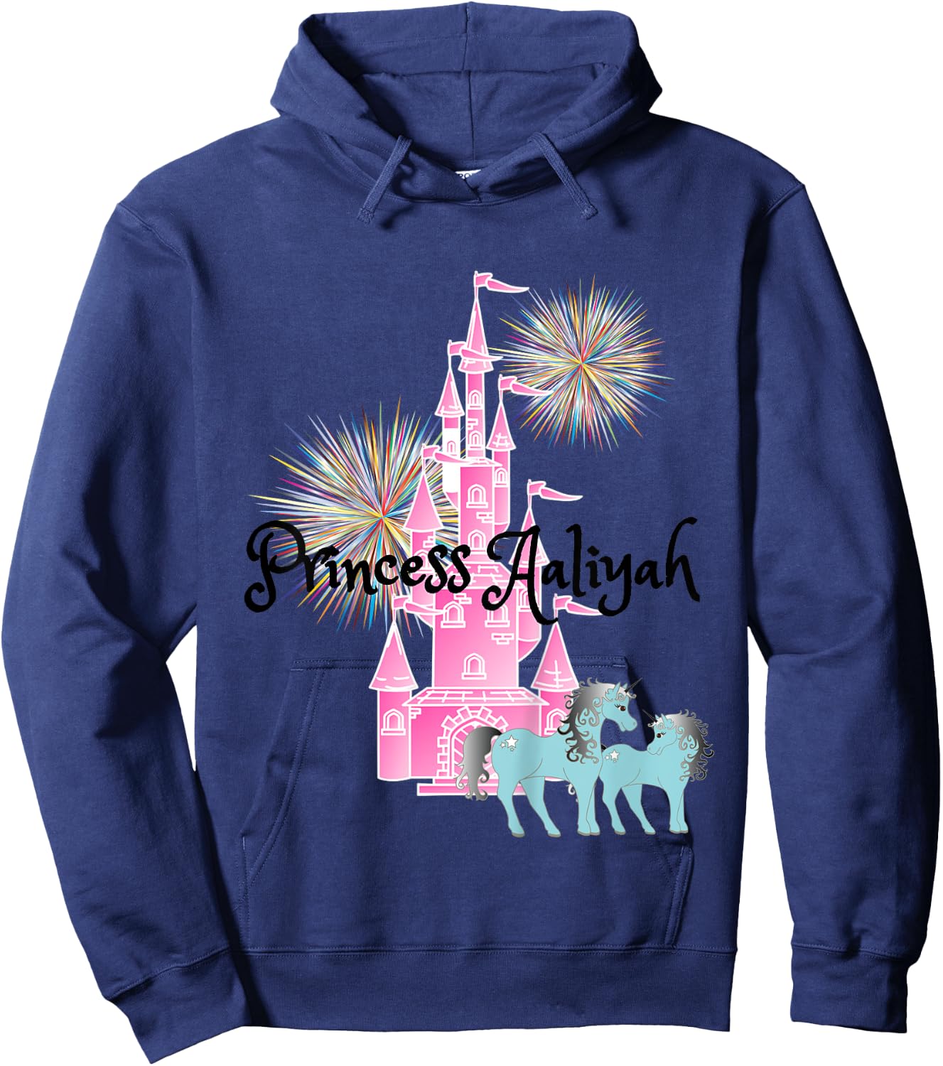 Kids Princess Aaliyah Name Girls Personalized Custom Hoodie - Hoodie | Navy