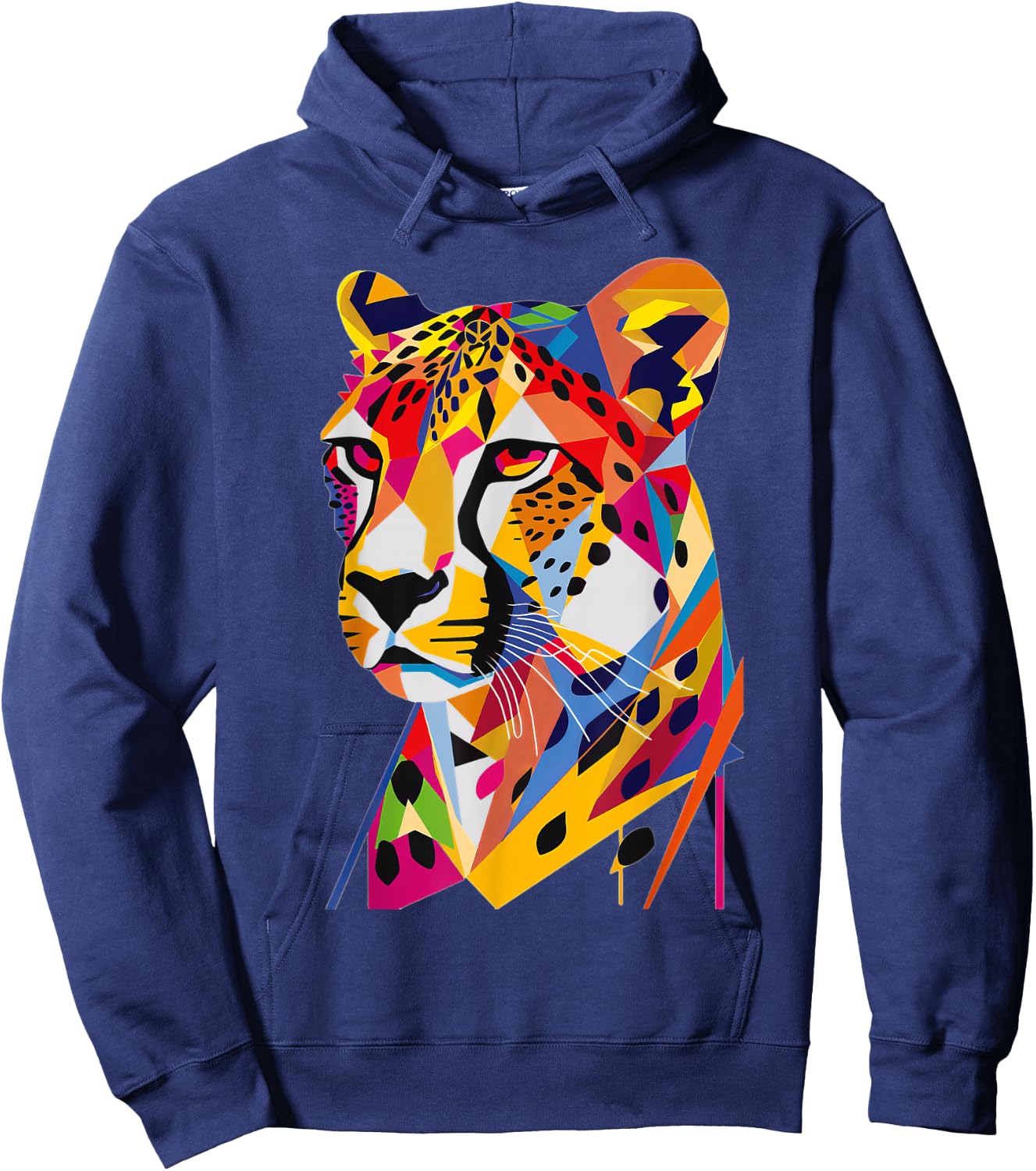 Cheetah Geometric Hoodie - Hoodie | Navy