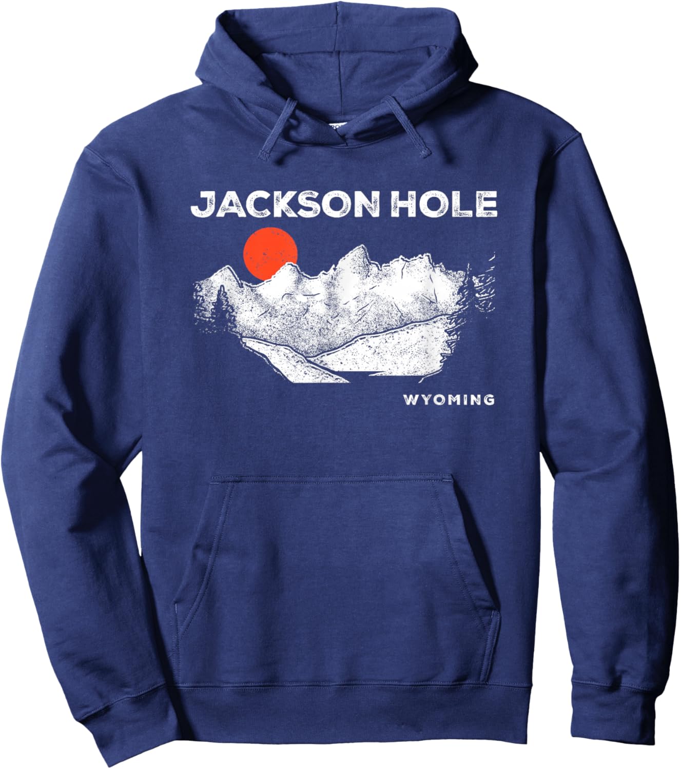 Retro Jackson Hole Wyoming Grand Teton Vintage Hoodie - Hoodie | Navy