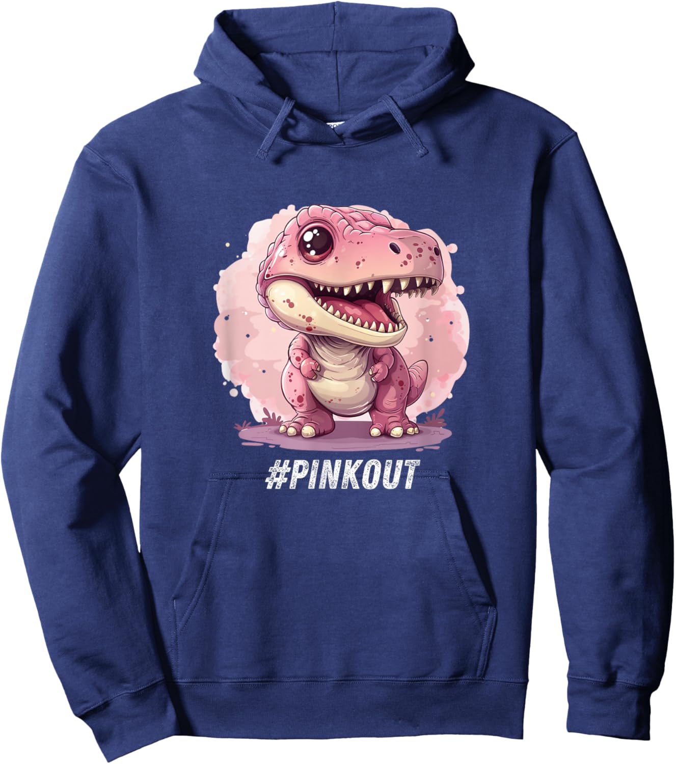 Breast Cancer Awareness Dinosaur Lover Chemo Pink Ribbon Hoodie - Hoodie | Navy