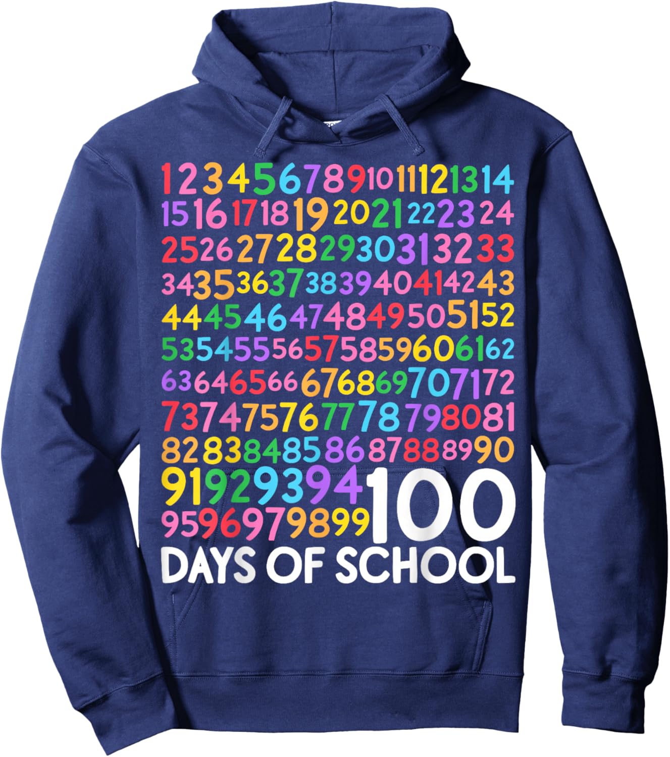 100th Day of School Teacher Kids 100 Days Math Numbers Hoodie - Hoodie | Navy