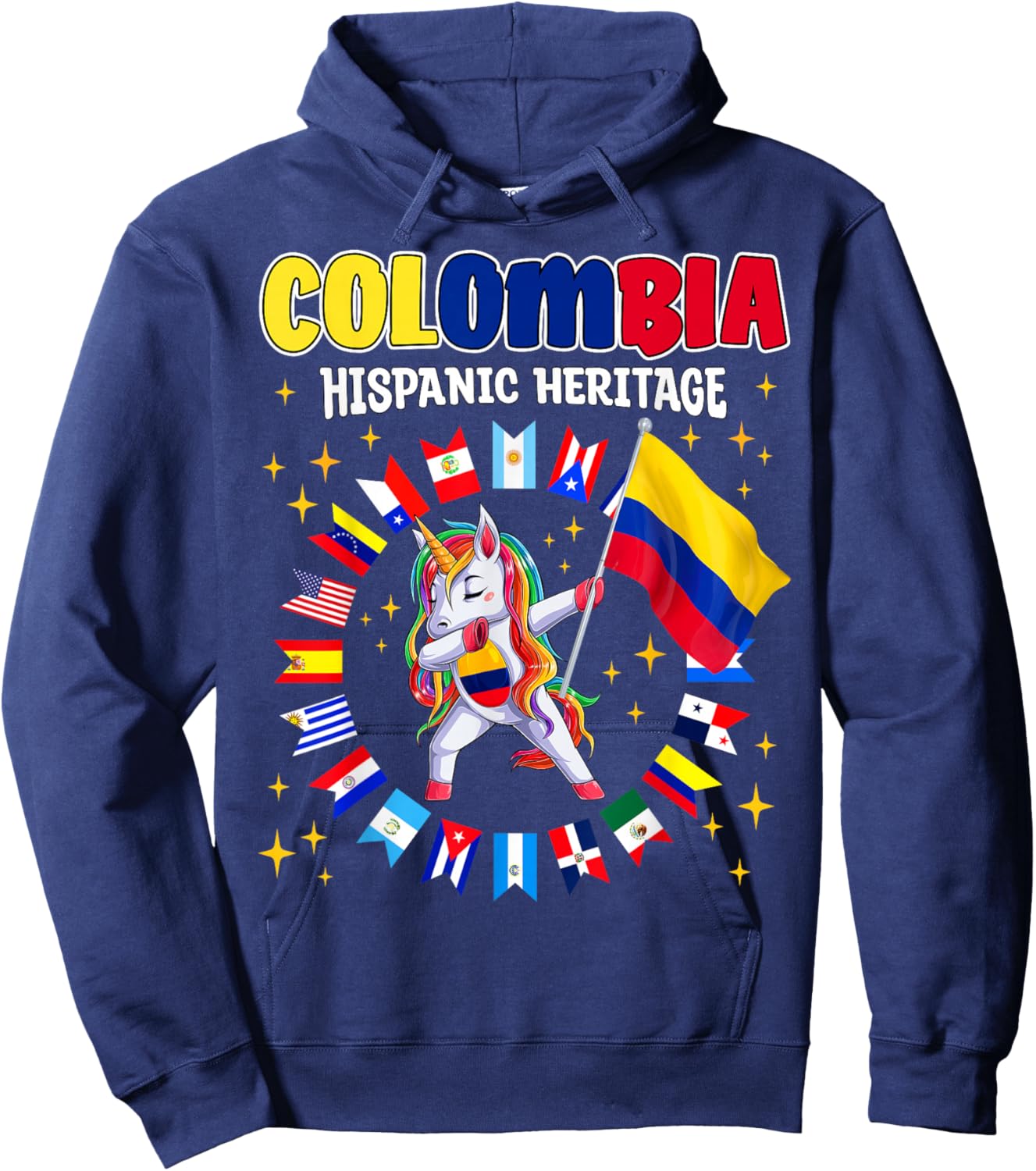 Hispanic Heritage Month Colombia kids boys girls toddlers Hoodie - Hoodie | Navy