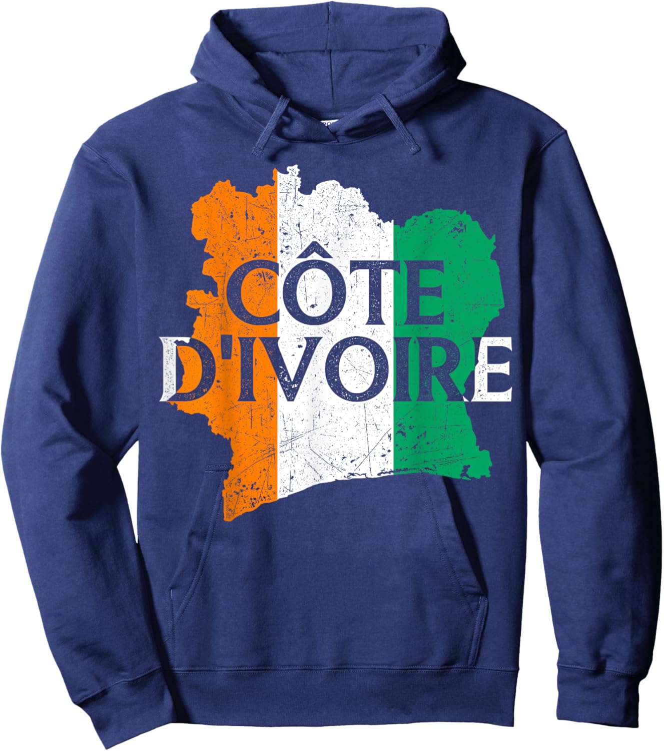 Cote d'Ivoire Country Map Flag Proud Ivorian Patriotic Hoodie - Hoodie | Navy