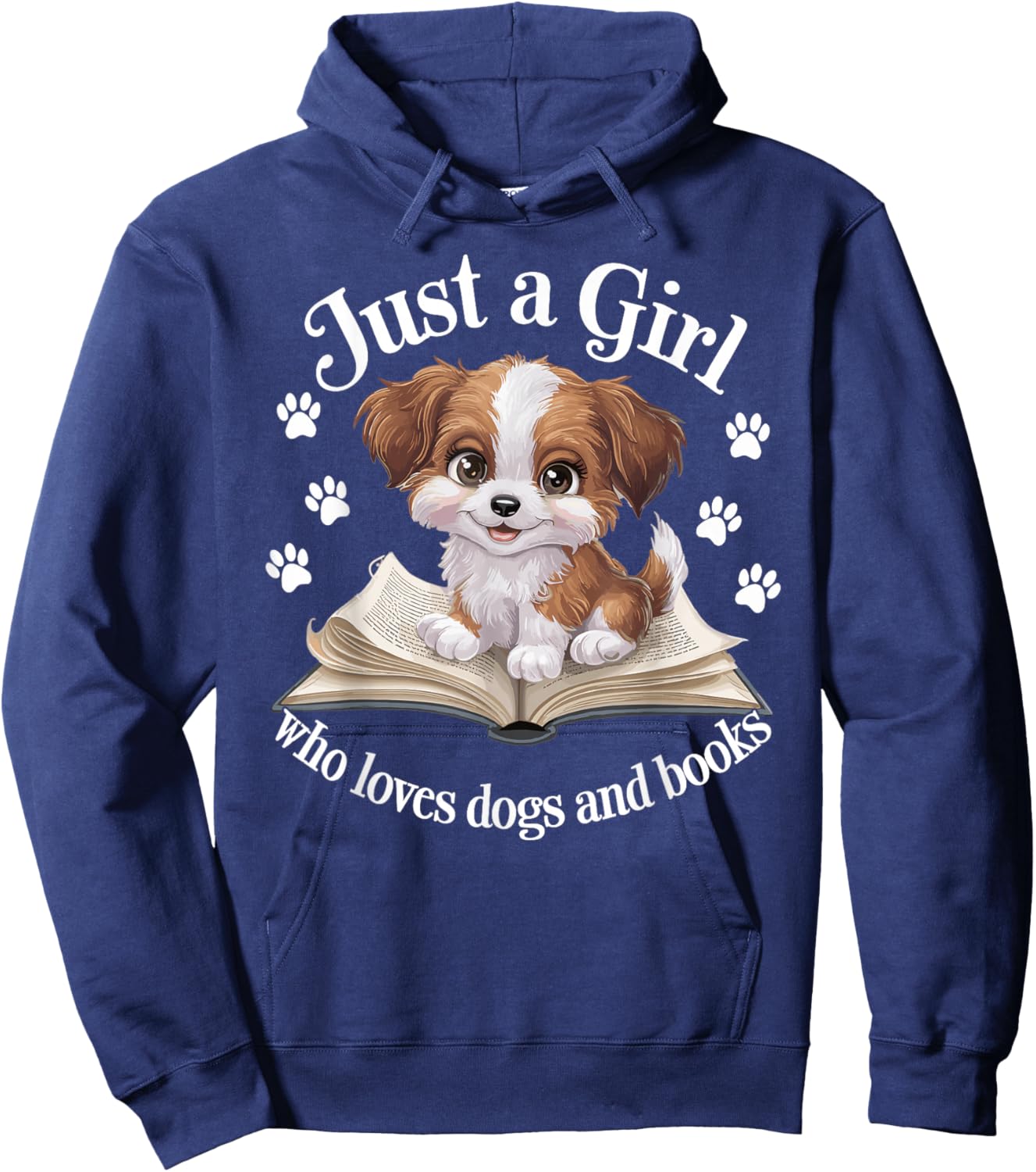 Just a Girl Who Loves Dogs and Books Cute Dog Hoodie - Hoodie | Navy