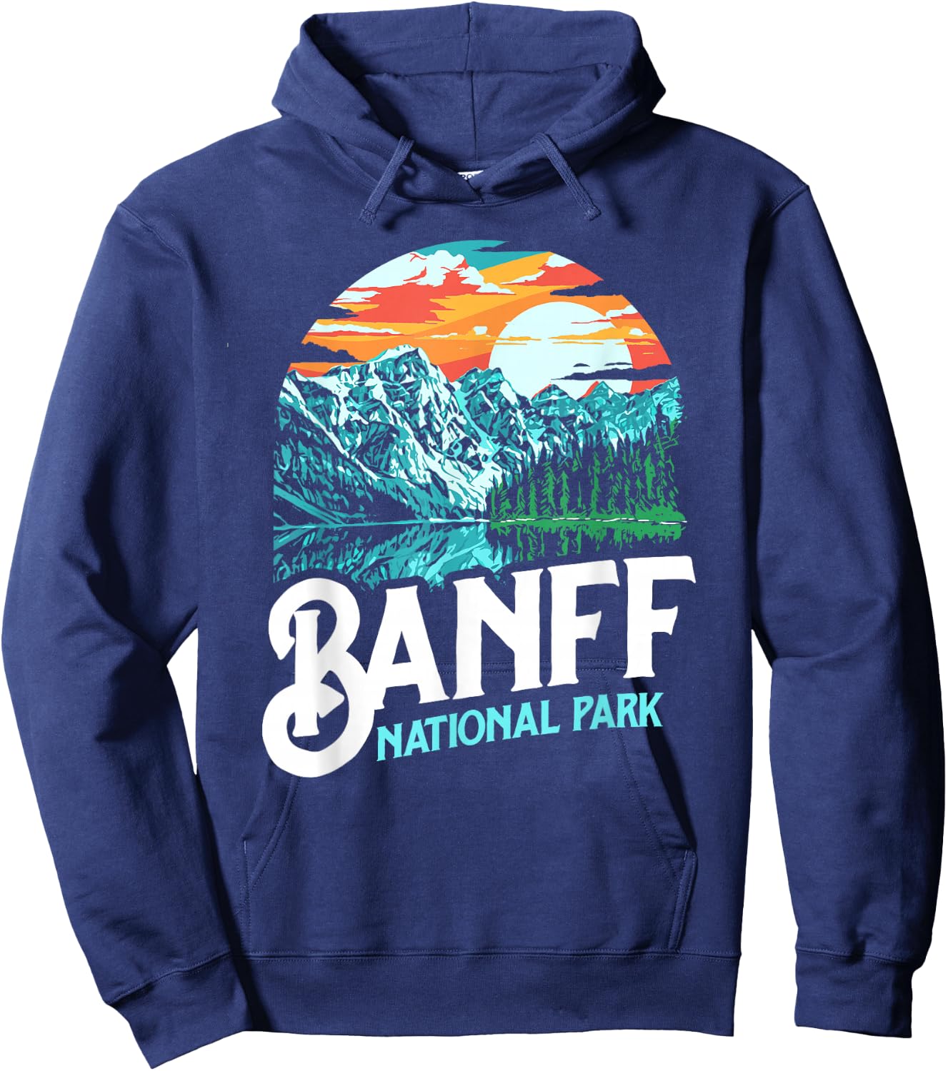 Banff National Park Lake Louise Canada Vintage Graphic Hoodie - Hoodie | Navy
