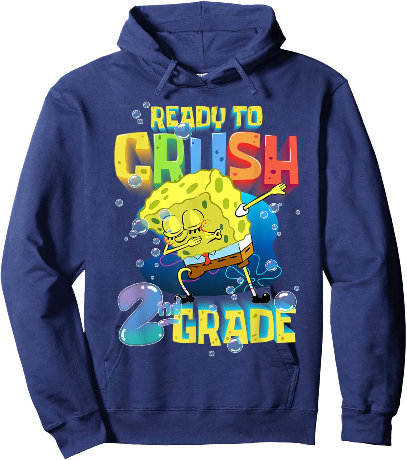 Spongebob Dabbing Ready to Crush 2nd Grade School Spongebob Hoodie - Hoodie | Navy