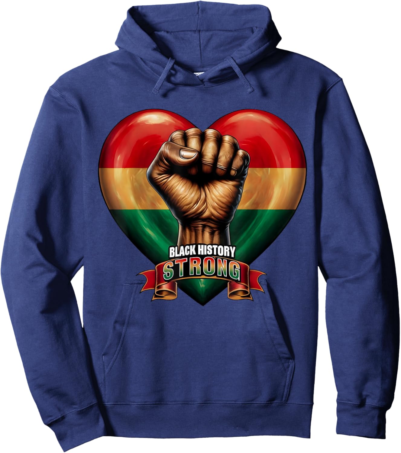 Black Leaders Black History Strong Power Fist Hand Inspiring Hoodie - Hoodie | Navy