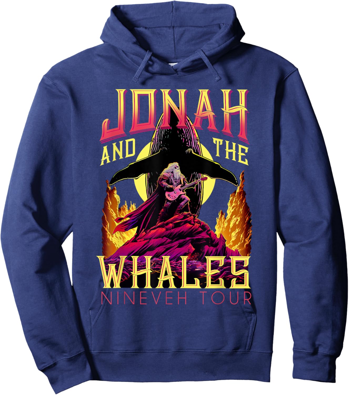 Christian Shirt Jonah and Whales Funny Vintage Rock Hoodie - Hoodie | Navy