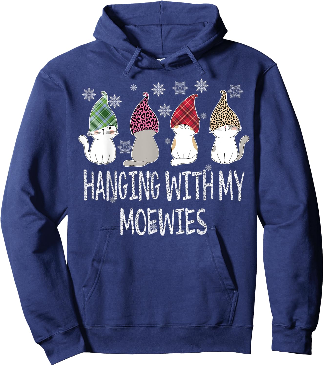 Hanging With My Gnomies Funny cats garden Gnome Christmas Hoodie - Hoodie | Navy