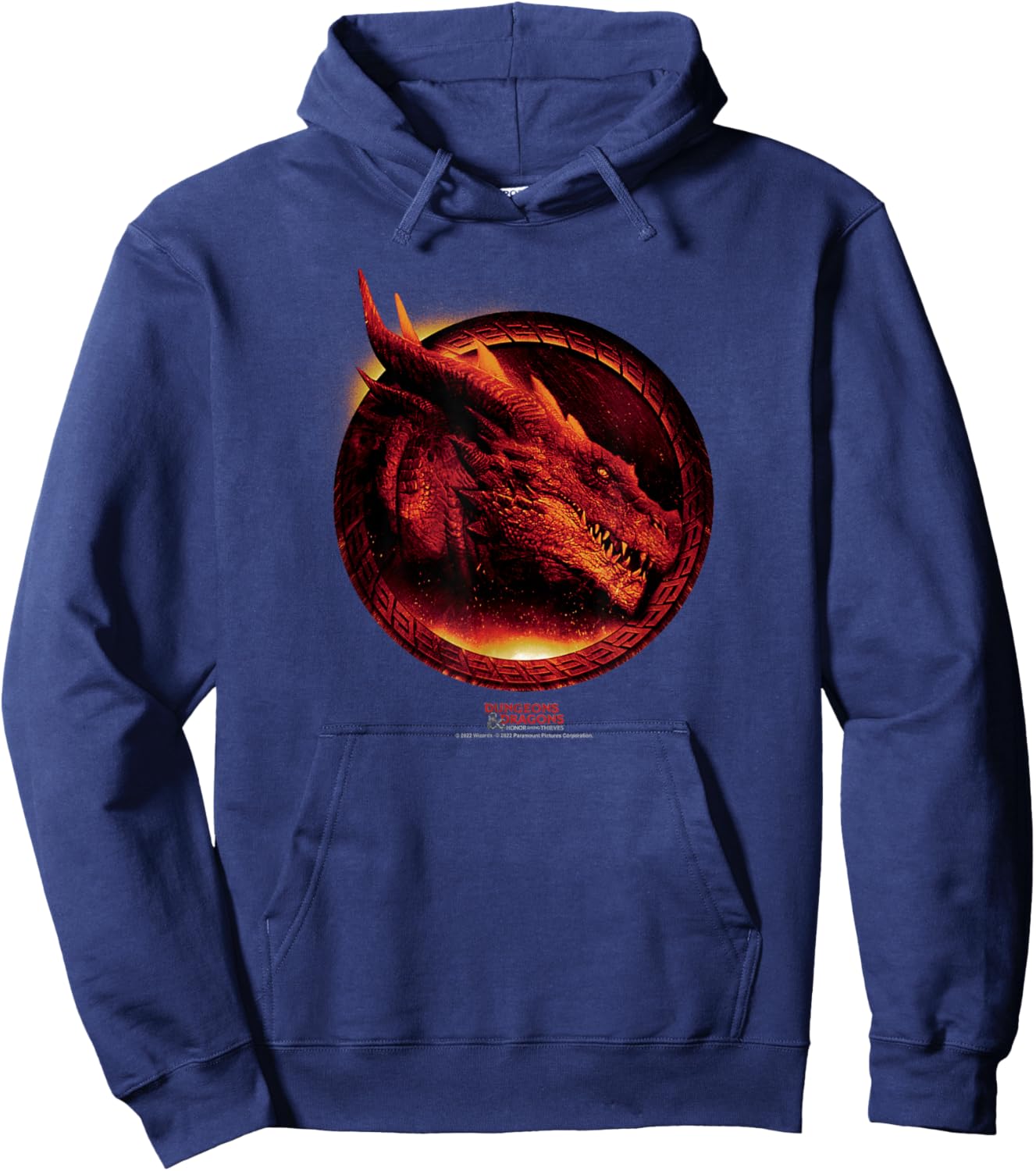 Dungeons & Dragons: Honor Among Thieves Flaming Dragon Logo Hoodie - Hoodie | Navy