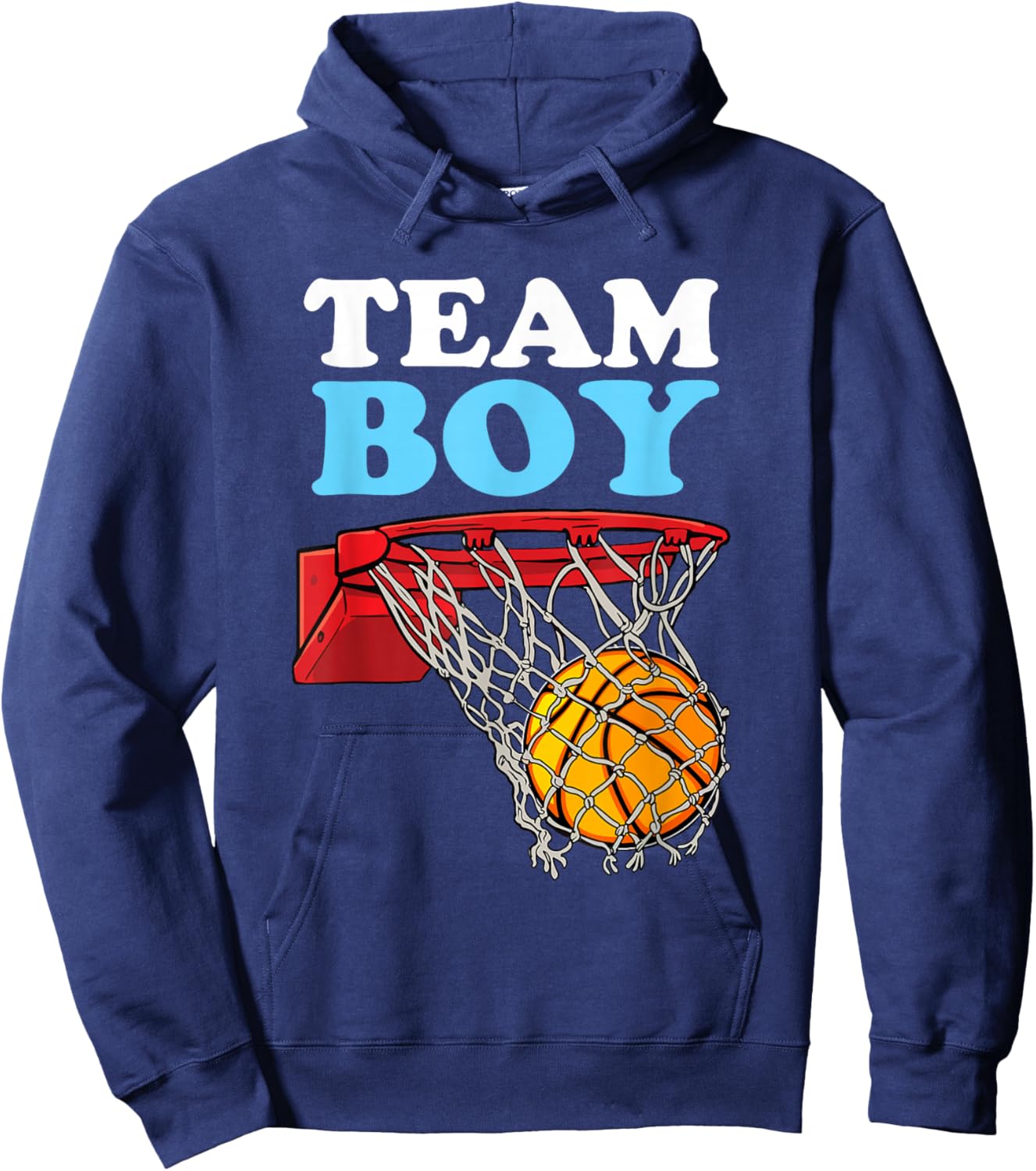 Team Boy Basketball Gender Reveal Blue Baby Shower Party Hoodie - Hoodie | Navy