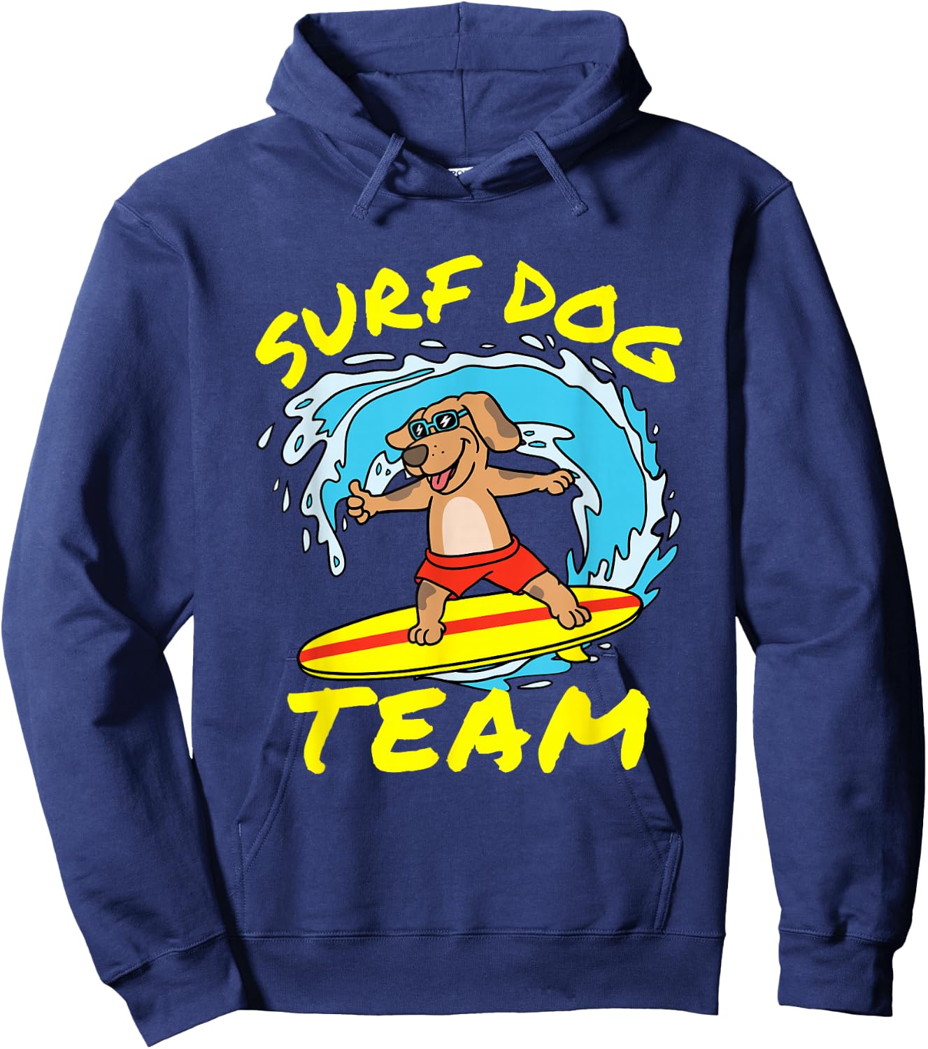 Dog Surfing Surf Dog Team Surfboard Wave Competition Hoodie - Hoodie | Navy
